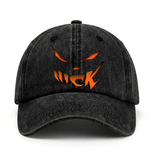 Stay Hungry Pumpkin Chasing Ghosts Funny Washed Cap NICK 13K1 C101PF
