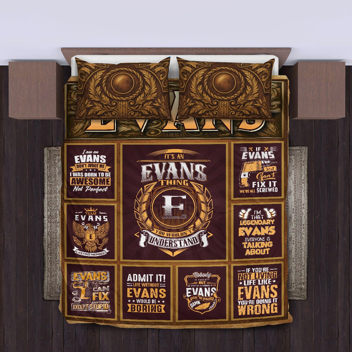 EVANS Limited Edition Personalized Bedding Set 13K1-BS3