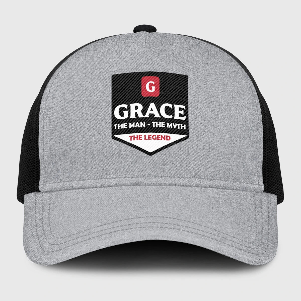 The Man The Myth The Legend Gray Mesh Cap GRACE 13K1 C189PF