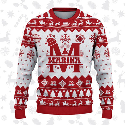 MARINA Personalized Christmas Pajama Set - Holiday Gift Outfit 13K1-CR2