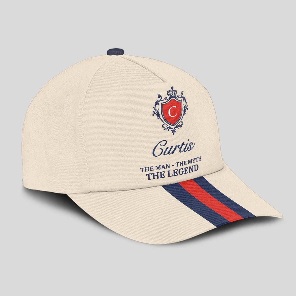 The Man The Myth The Legend Blue And Red Striped Cap CURTIS 13K1 C117PF