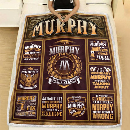 MURPHY Personalized Blanket | Custom Name Cozy Throw Gift 13K1-BK4