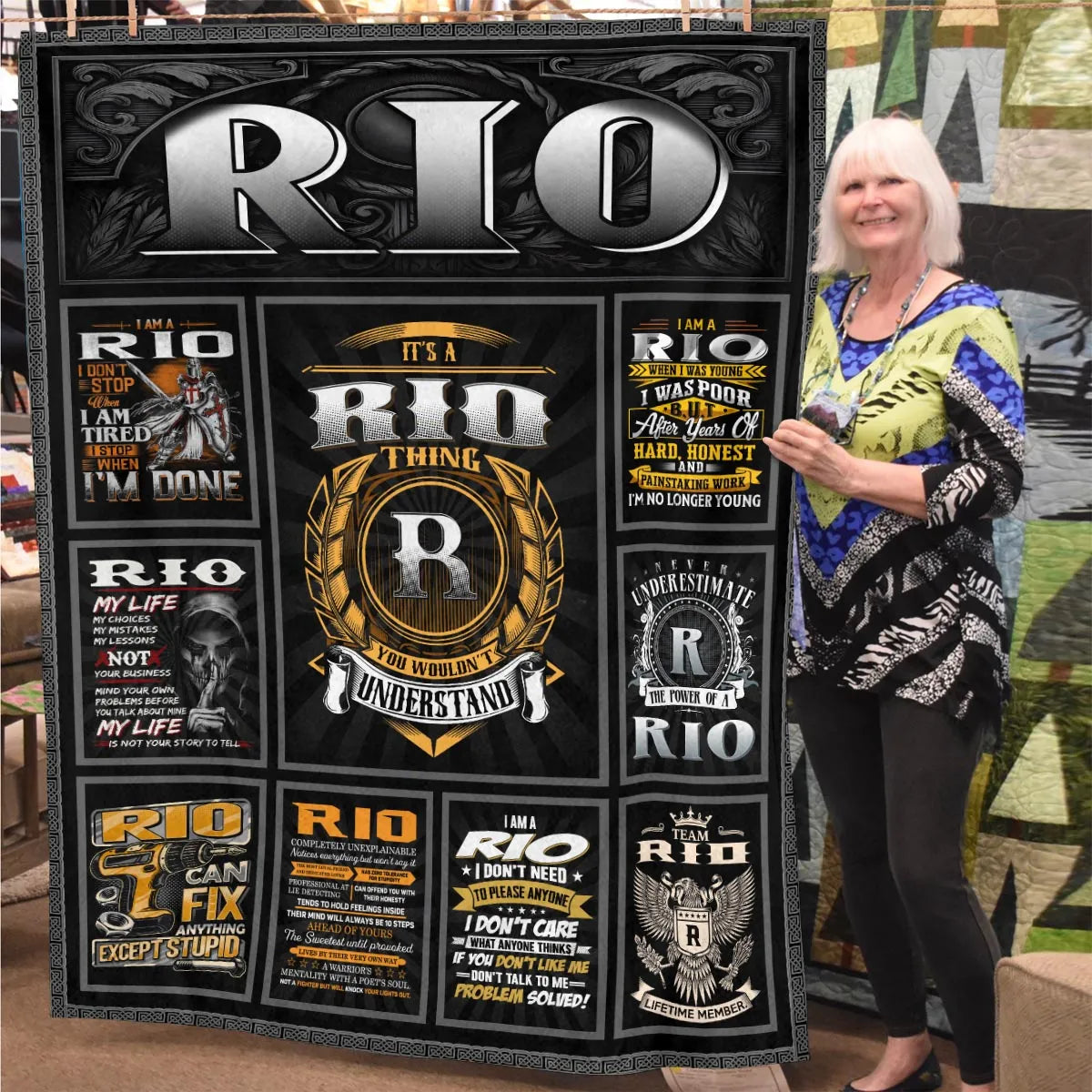 RIO Personalized Blanket | Custom Name Cozy Throw Gift 13K3-BK2