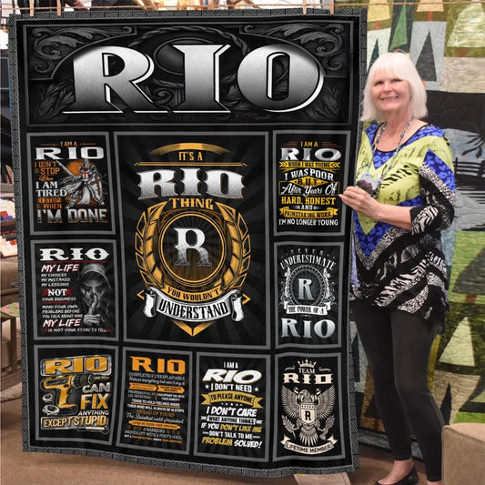 RIO Personalized Blanket | Custom Name Cozy Throw Gift 13K3-BK2
