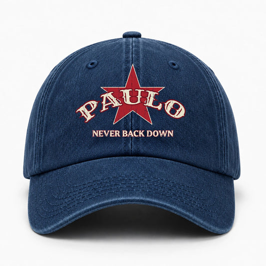Never Back Down Western Blue Denim Cap PAULO 13K1 C61PF