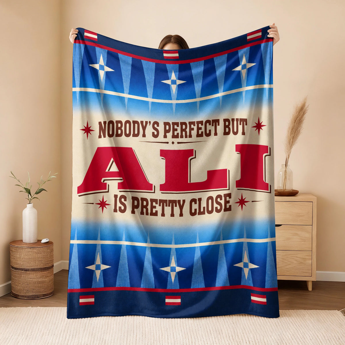 Nobody's Perfect But Your Name Is Close Native American Fleece Blanket ALI 13K1 BK57