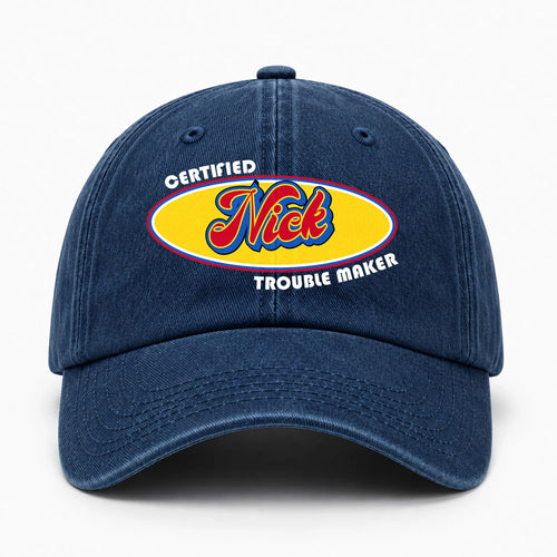 Certified Your Name Trouble Maker Washed Cap NICK 13K1 C73PF