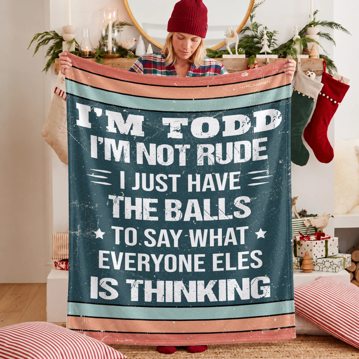 I'm Name Not Rude Just Have the Balls Fleece Blanket TODD 13K1 BK65