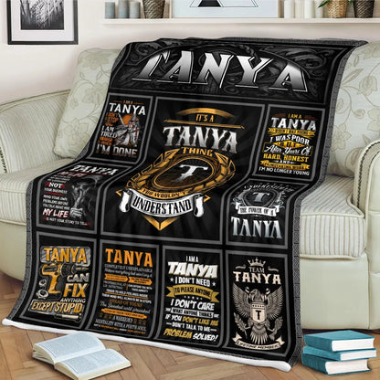 TANYA Personalized Blanket | Custom Name Cozy Throw Gift 13K2-BK2