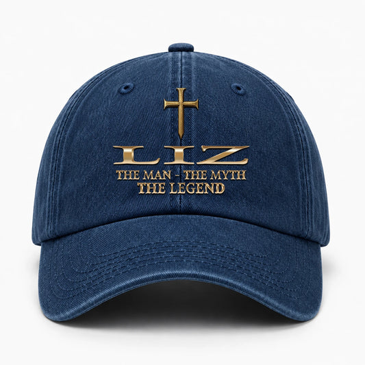 The Man The Myth The Legend Golden Cross Washed Cap LIZ 13K1 C217PF