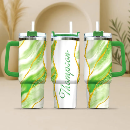 THOMPSON 40oz Personalized Tumbler Cup with Straw | Custom Stainless Steel Mug 13K1-TB1