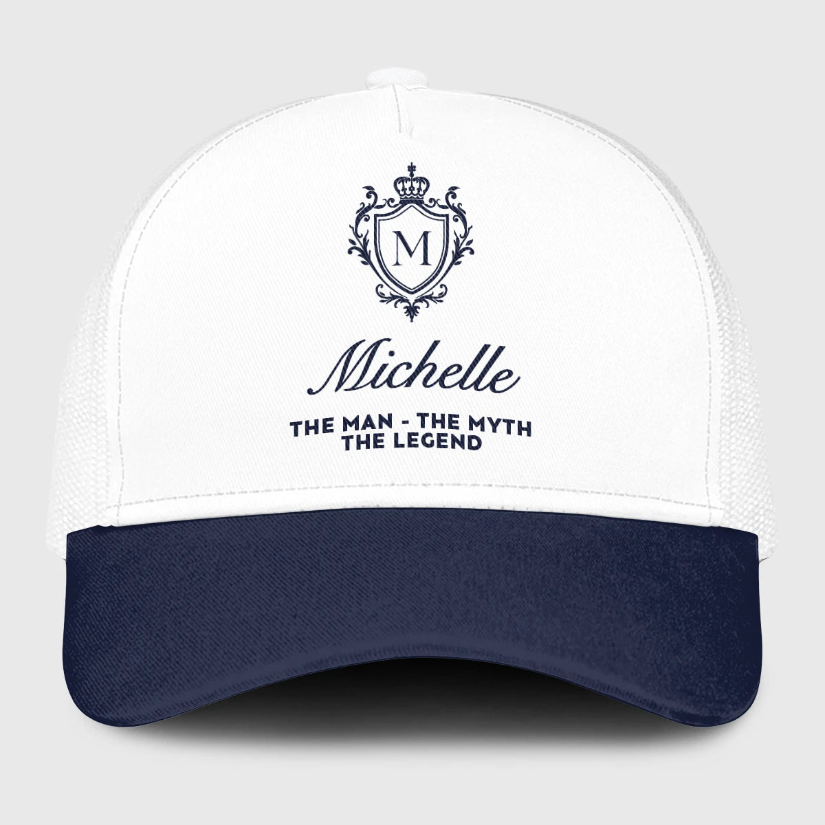 The Man The Myth The Legend Blue And White Baseball Mesh Cap MICHELLE 13K1 C186PF