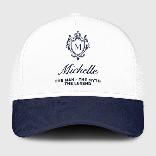 The Man The Myth The Legend Blue And White Baseball Mesh Cap MICHELLE 13K1 C186PF