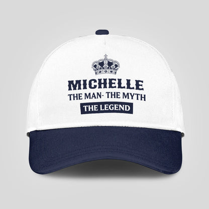 The Man The Myth The Legend King Crown Blue And White Cap MICHELLE 13K1 C147PF