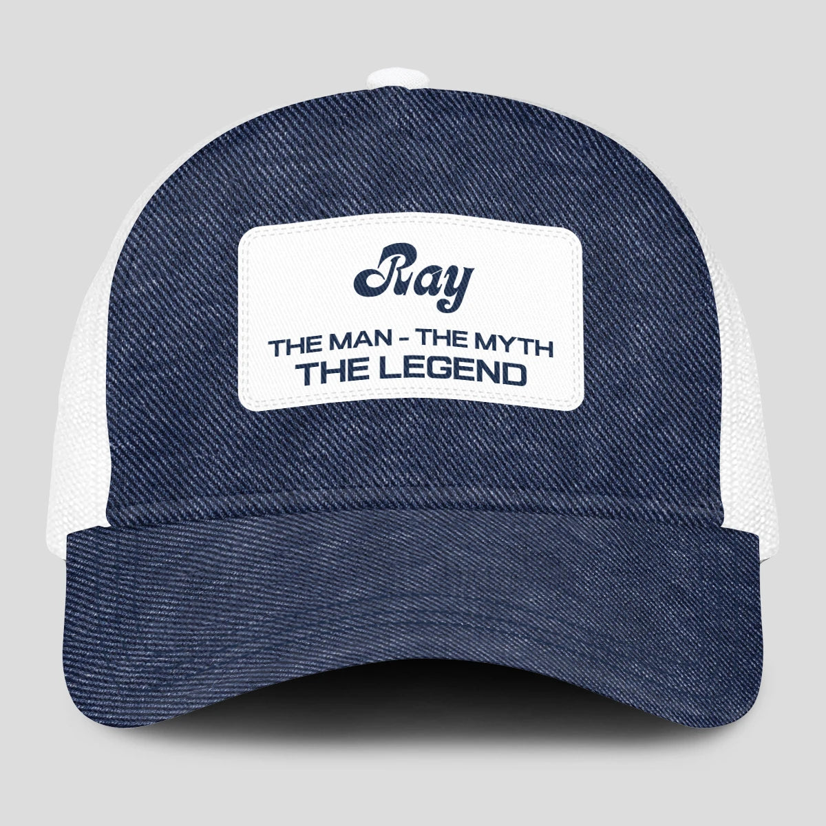 The Man The Myth The Legend Blue Denim Mesh Cap RAY 13K1 C194PF