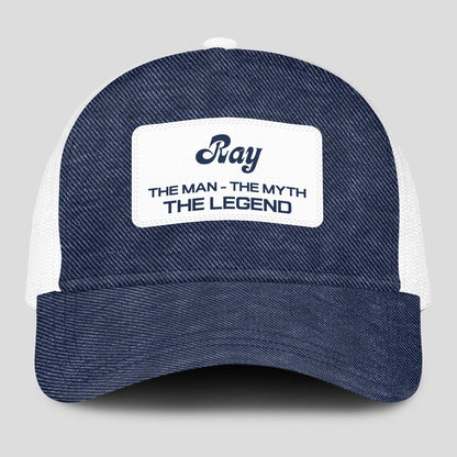 The Man The Myth The Legend Blue Denim Mesh Cap RAY 13K1 C194PF