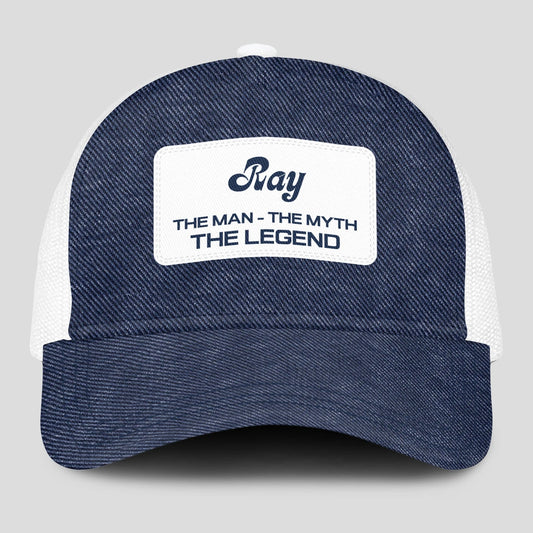 The Man The Myth The Legend Blue Denim Mesh Cap RAY 13K1 C194PF