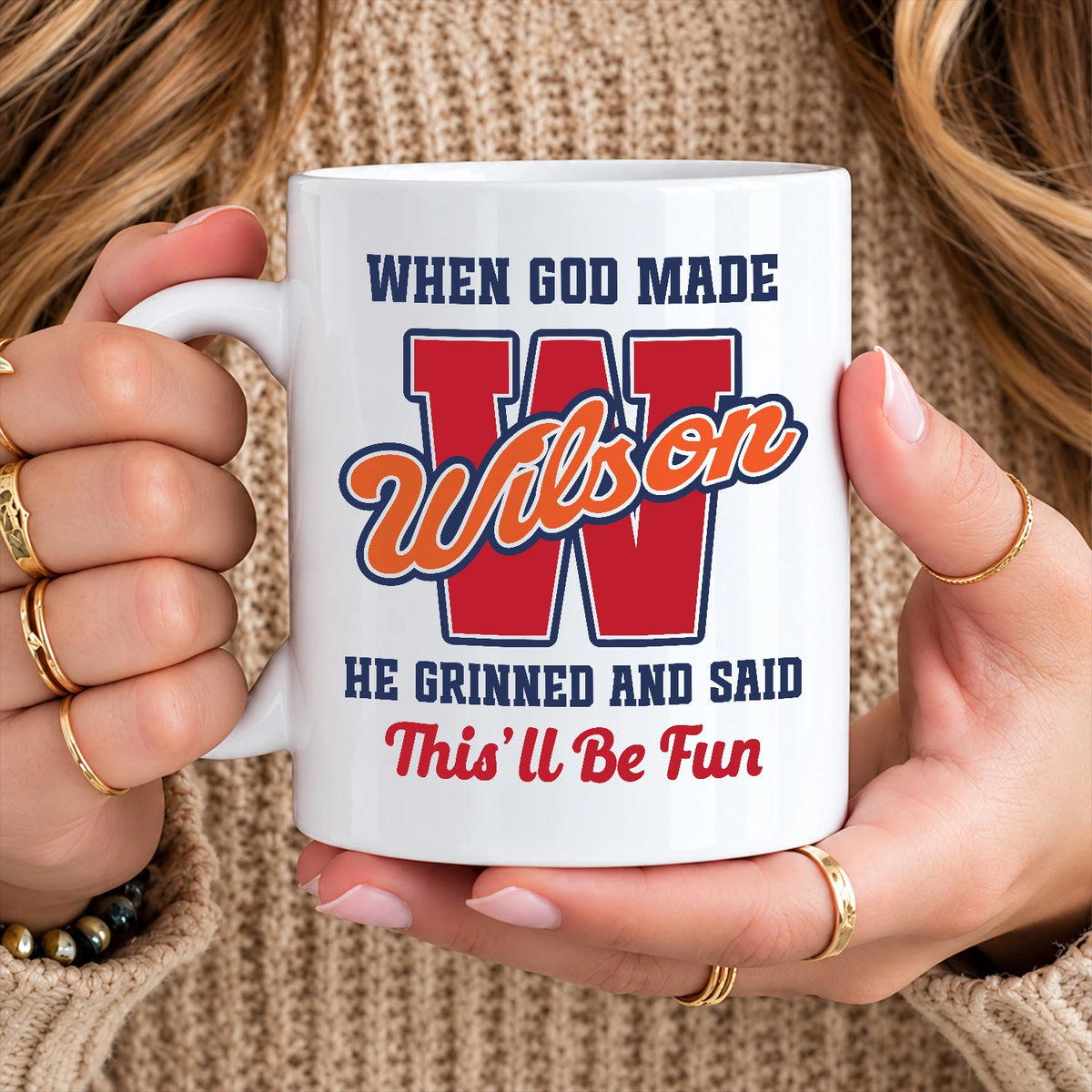 When God Made Your Name Personalized Baseball Mug WILSON 13K1 MG07