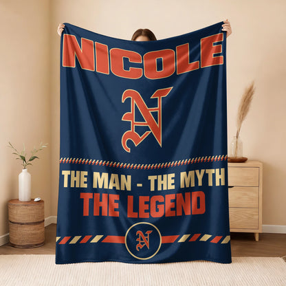The Man The Myth The Legend Retro Fleece Blanket NICOLE 13K1 BK53