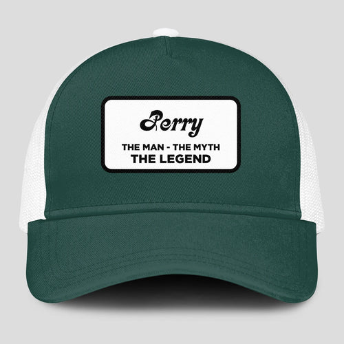 The Man The Myth The Legend Green And White Mesh Cap PERRY 13K1 C198PF