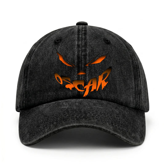 Your Name Jack O' Lantern Halloween Washed Cap OSCAR 13K1 C100PF