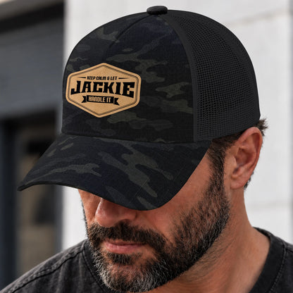 Keep Calm & Let Your Name Handle It Dark Camo Mesh Cap JACKIE 13K1 C195PF