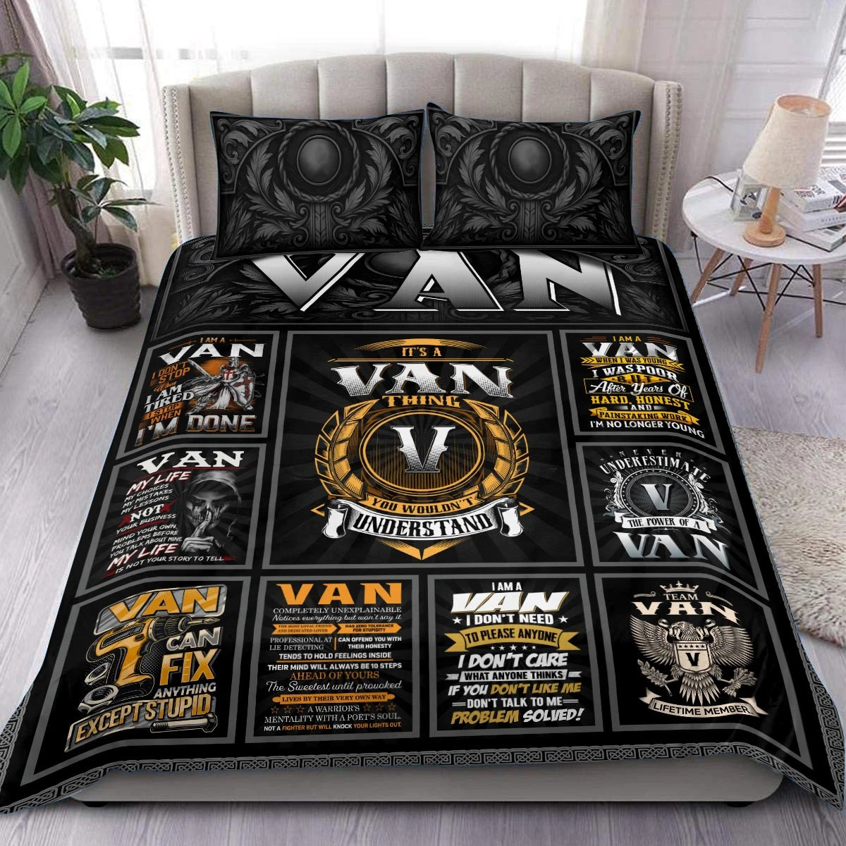 VAN Limited Edition Personalized Bedding Set 13K1-BS2