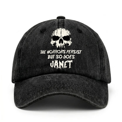The Horrors Persist But So Does Your Name Cool Skull Washed Cap JANET 13K1 C134PF
