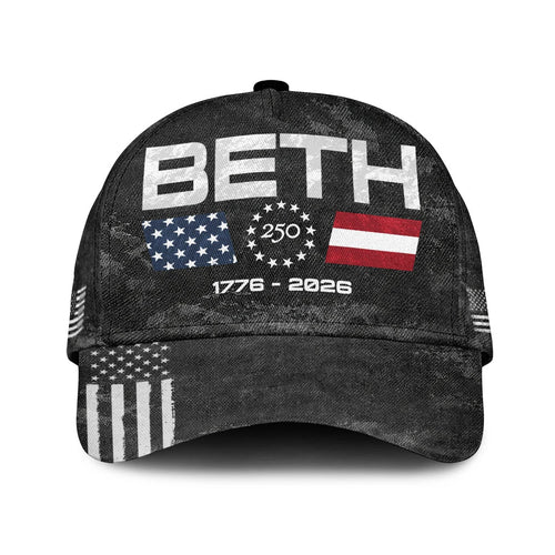 BETH 13K1-C13PF 250th Anniversary Patriotic Baseball Cap 1776–2026
