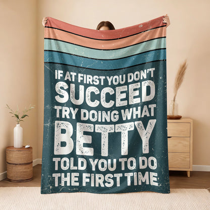 If At First You Don’t Succeed Retro Green Fleece Blanket BETTY 13K1 BK29