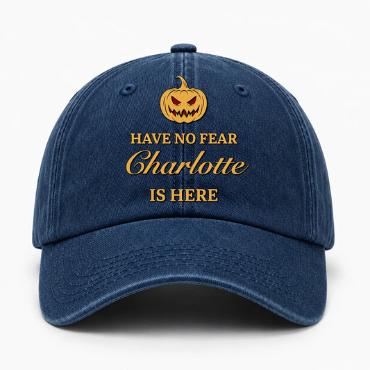Have No Fear Your Name Is Here Jack O' Lantern Washed Cap CHARLOTTE 13K1 C165PF