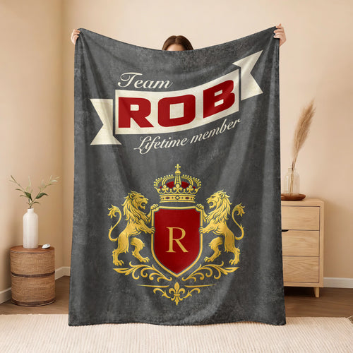 Team Your Name Lifetime Member Charcoal Blanket ROB 13K1 BK20