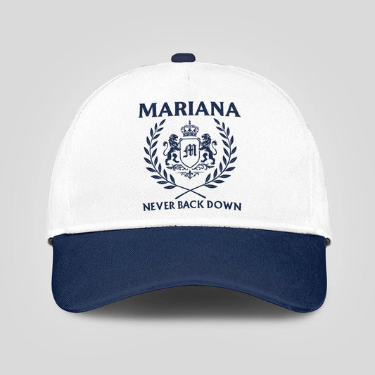 Never Back Down Blue And White Cap MARIANA 13K1 C59PF