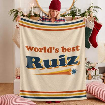 World's Best Your Name Retro Fleece Blanket RUIZ 13K1 BK64
