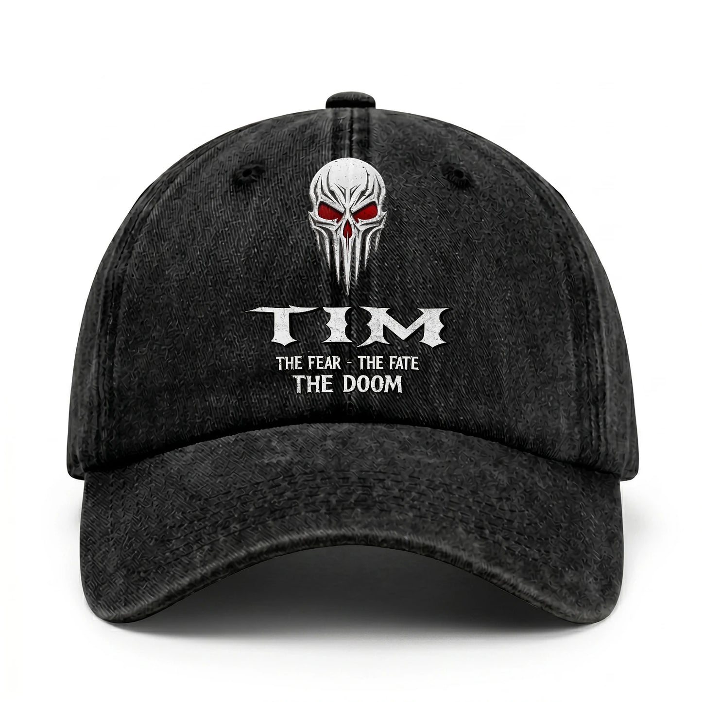 Your Name The Fear The Fate The Doom Skull Washed Cap TIM 13K1 C98PF