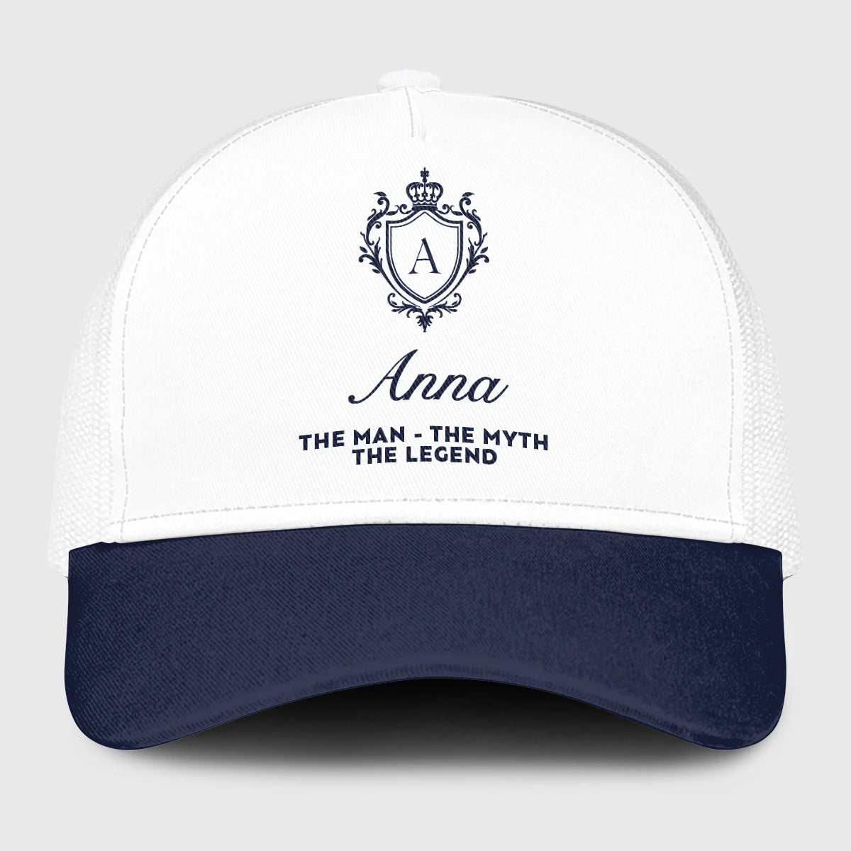 The Man The Myth The Legend Blue And White Baseball Mesh Cap ANNA 13K1 C186PF