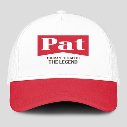 The Man The Myth The Legend Red And White Mesh Cap PAT 13K1 C197PF