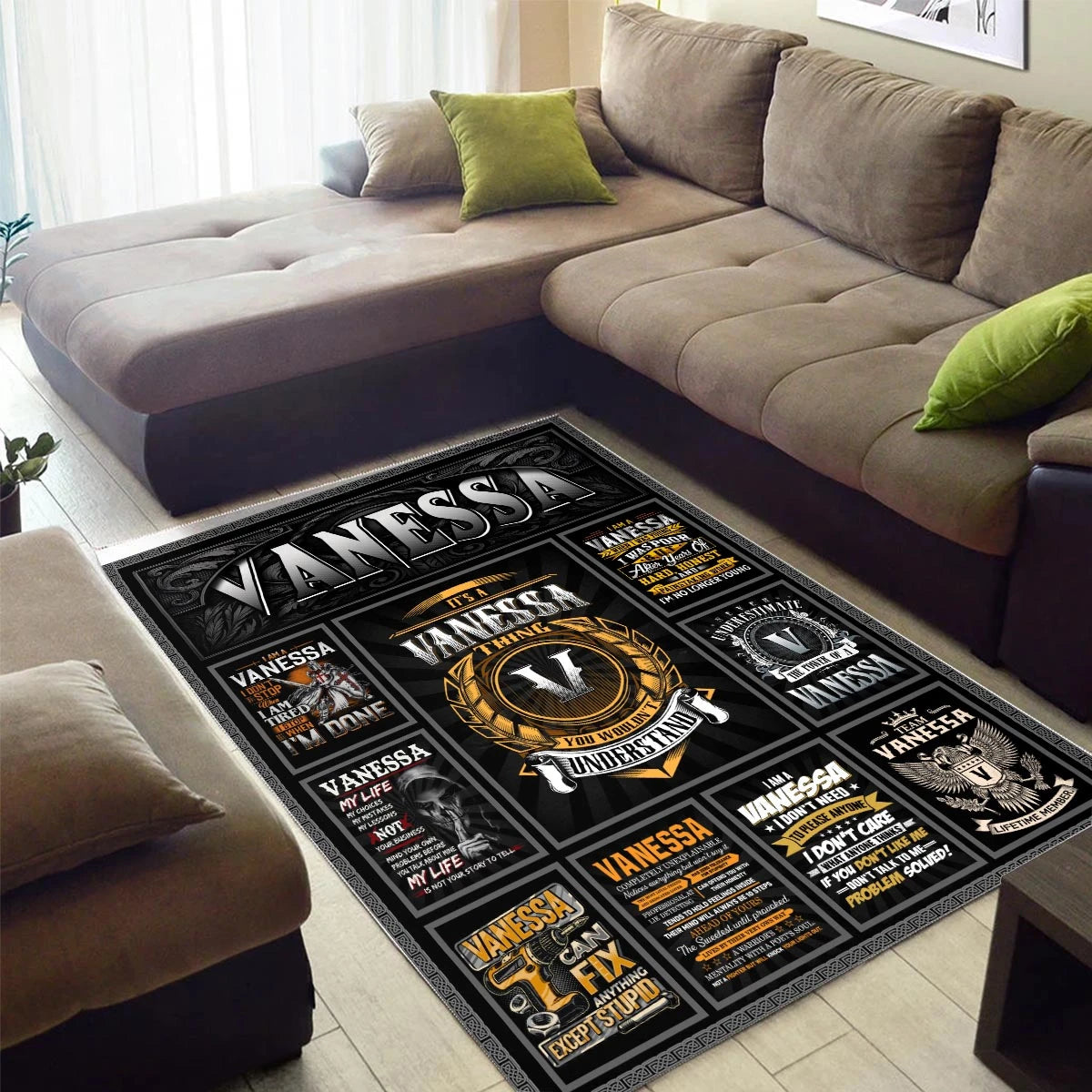 VANESSA Personalized Sponge Floor Mat – Custom Printed Home Decor 13K1-AR2