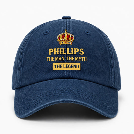 The Man The Myth The Legend King Crown Washed Cap PHILLIPS 13K1 C146PF