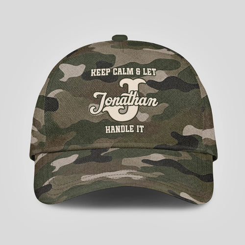 Keep Calm & Let Your Name Handle It Camo Cap JONATHAN 13K1 C174PF