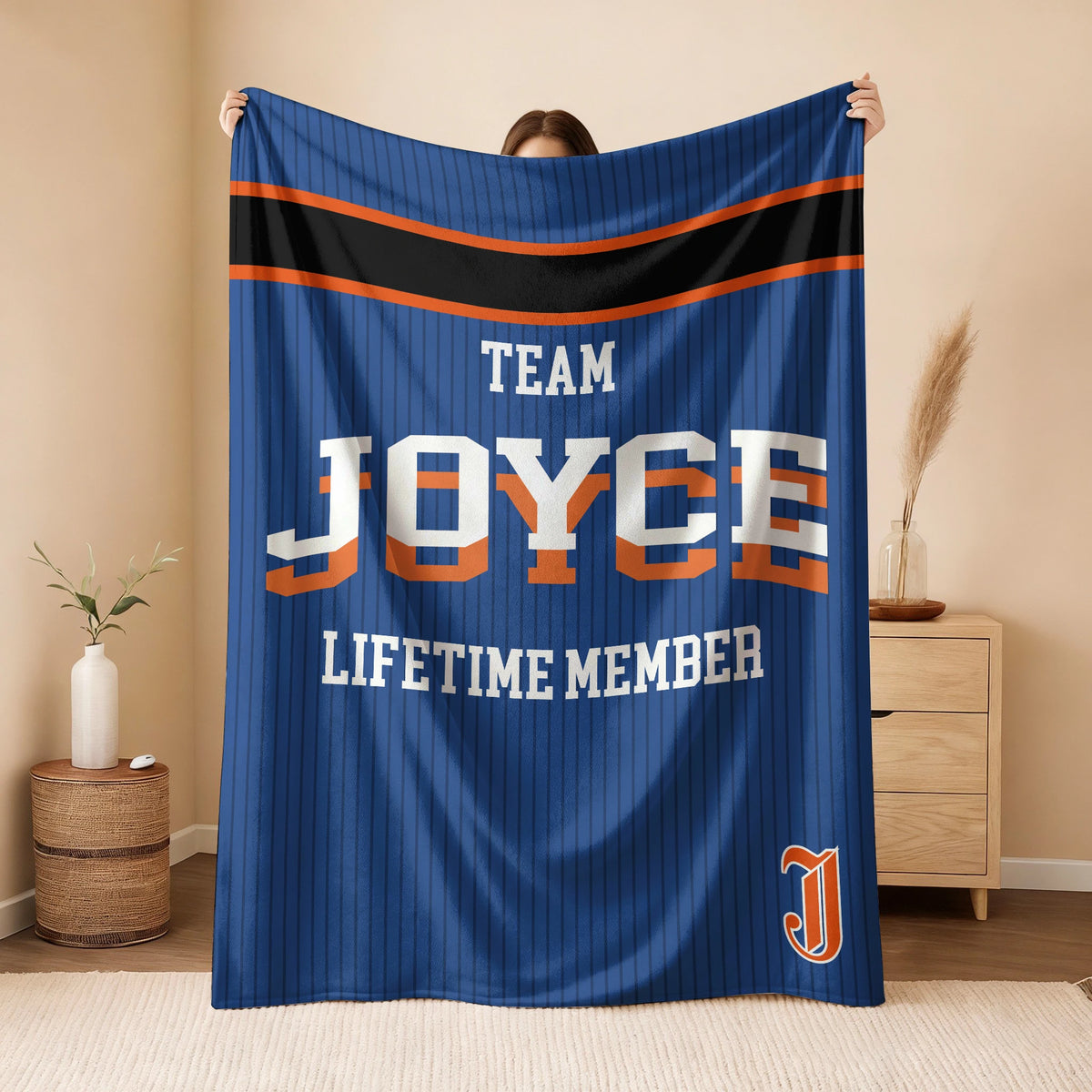 Team Your Name Lifetime Member Basketball Fleece Blanket JOYCE 13K1 BK47