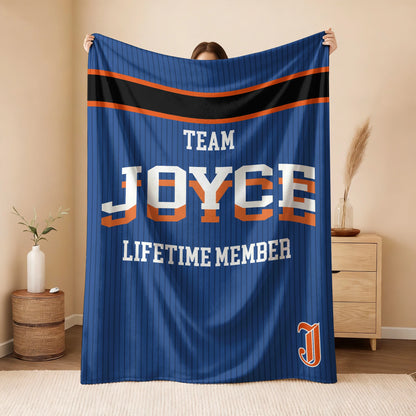 Team Your Name Lifetime Member Basketball Fleece Blanket JOYCE 13K1 BK47