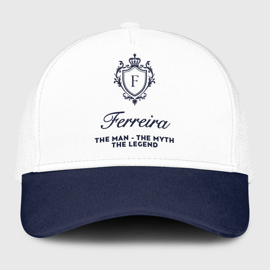 The Man The Myth The Legend Blue And White Baseball Mesh Cap FERREIRA 13K1 C186PF