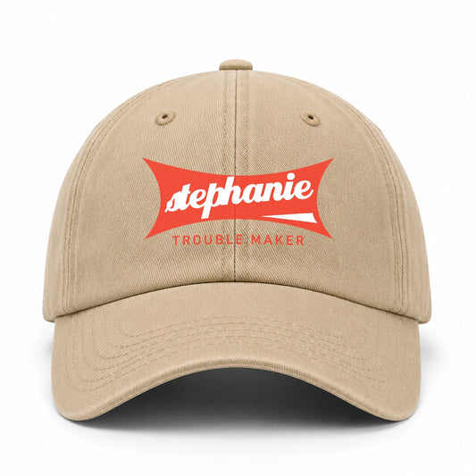 Trouble Maker Red Logo Washed Cap STEPHANIE 13K1 C78PF