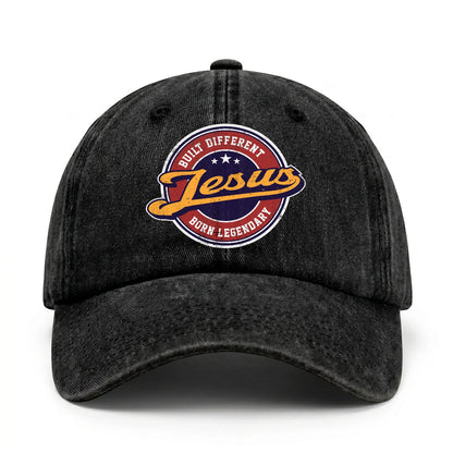 Built Different Born Legendary Logo Washed Cap JESUS 13K1 C65PF