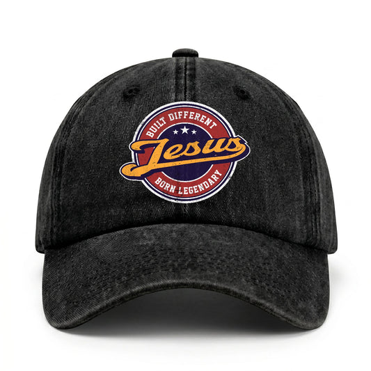 Built Different Born Legendary Logo Washed Cap JESUS 13K1 C65PF