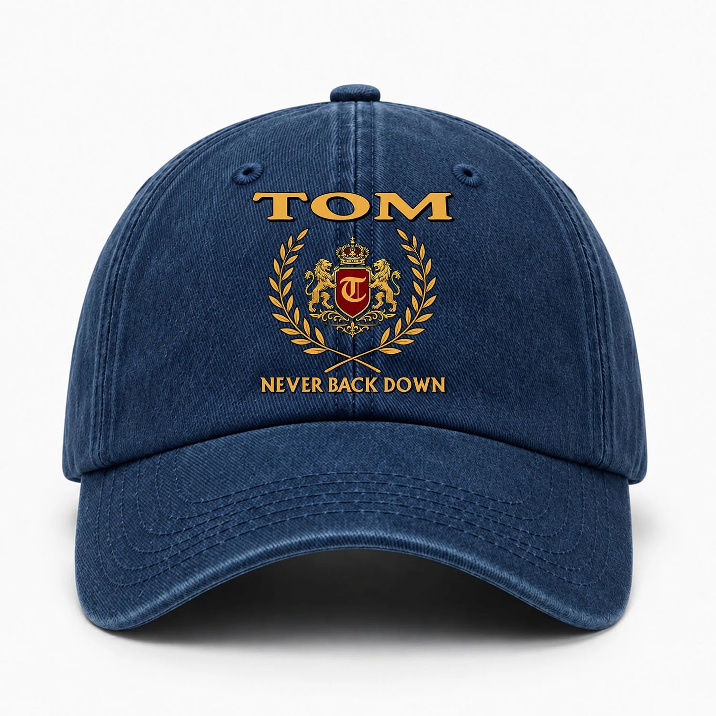 Never Back Down Royal Blue Denim Cap TOM 13K1 C60PF