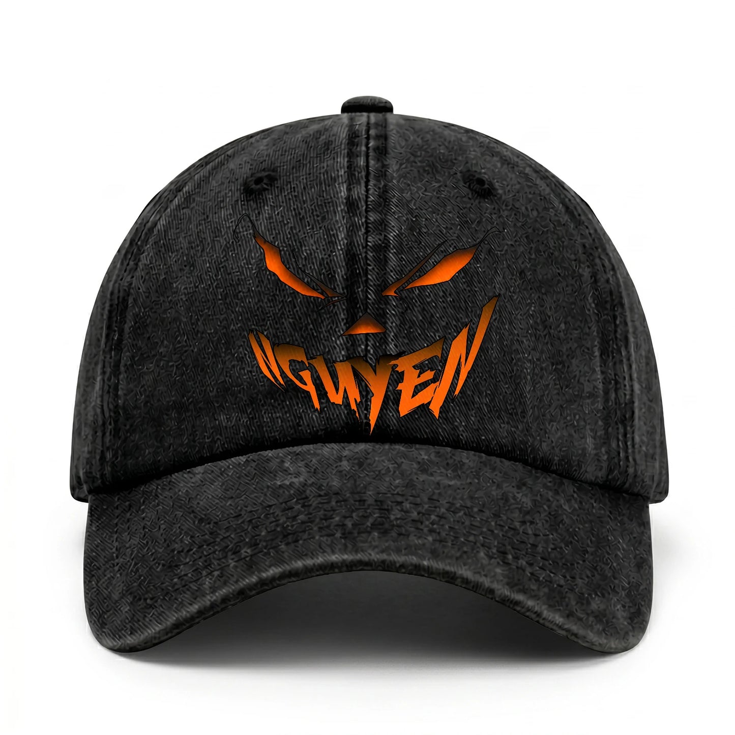 Stay Hungry Pumpkin Chasing Ghosts Funny Washed Cap NGUYEN 13K1 C101PF
