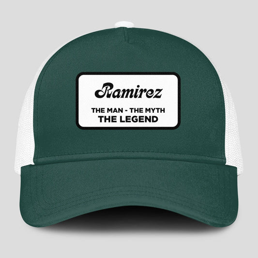 The Man The Myth The Legend Green And White Mesh Cap RAMIREZ 13K1 C198PF