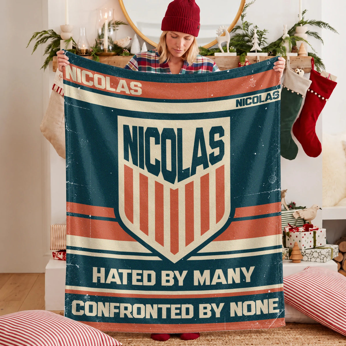 Hated By Many Confronted By None Retro Fleece Blanket NICOLAS 13K1 BK58